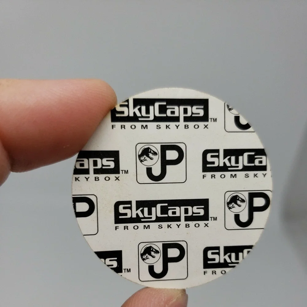 1993 Jurassic Park Logo Pog Milk Cap SkyCaps by Skybox Vintage Dinosaur Pogs Set